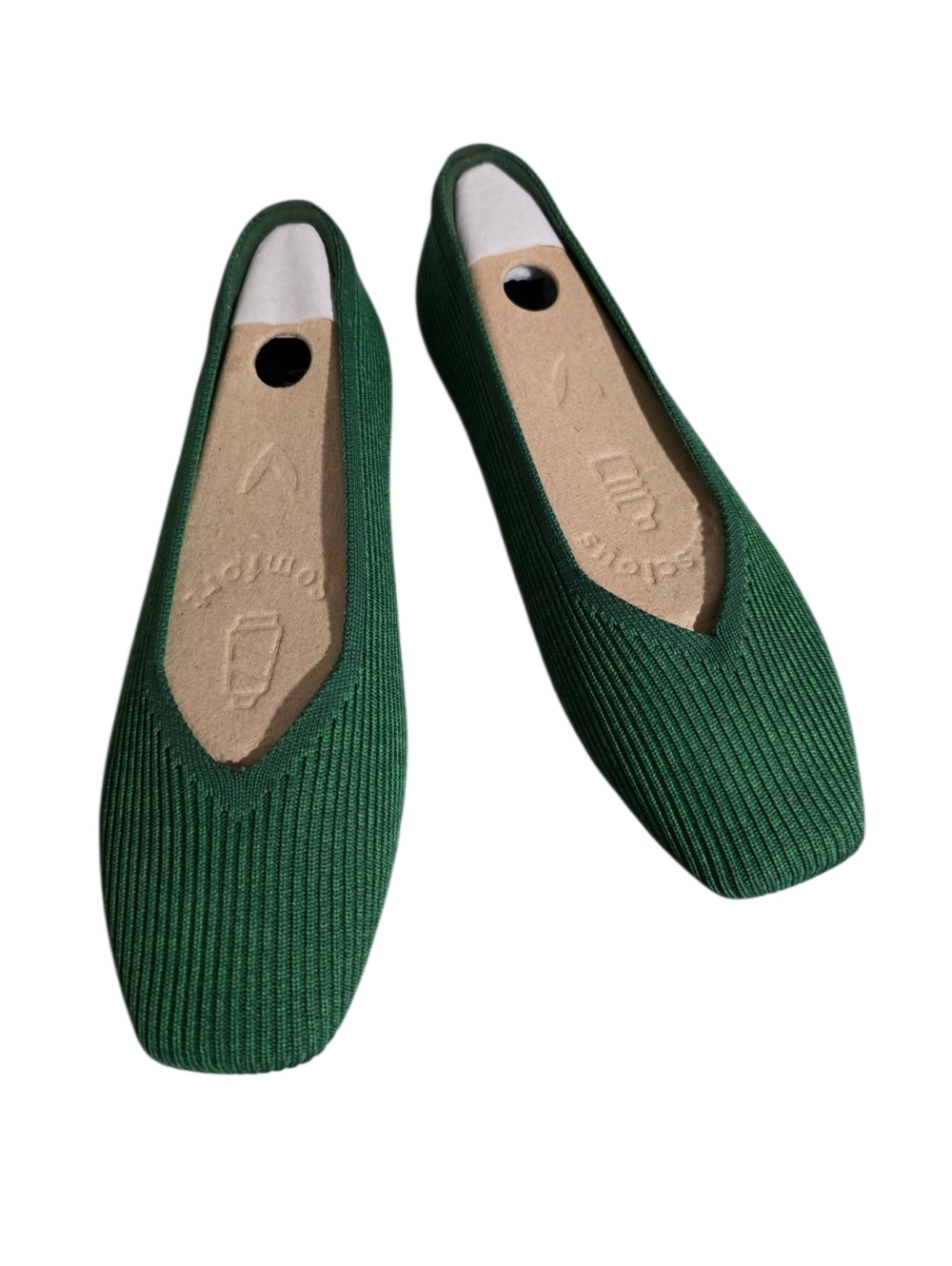 Vivaia Margot 2.0 Square Toe Flat in Forest Green Size 7.5 NWOB - Picture 2 of 6